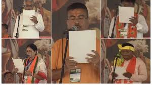 बंगाल में भाजपा के पहले मुख्यमंत्री बने शुभेंदु अधिकारी, 5 मंत्रियों ने भी ली शपथ