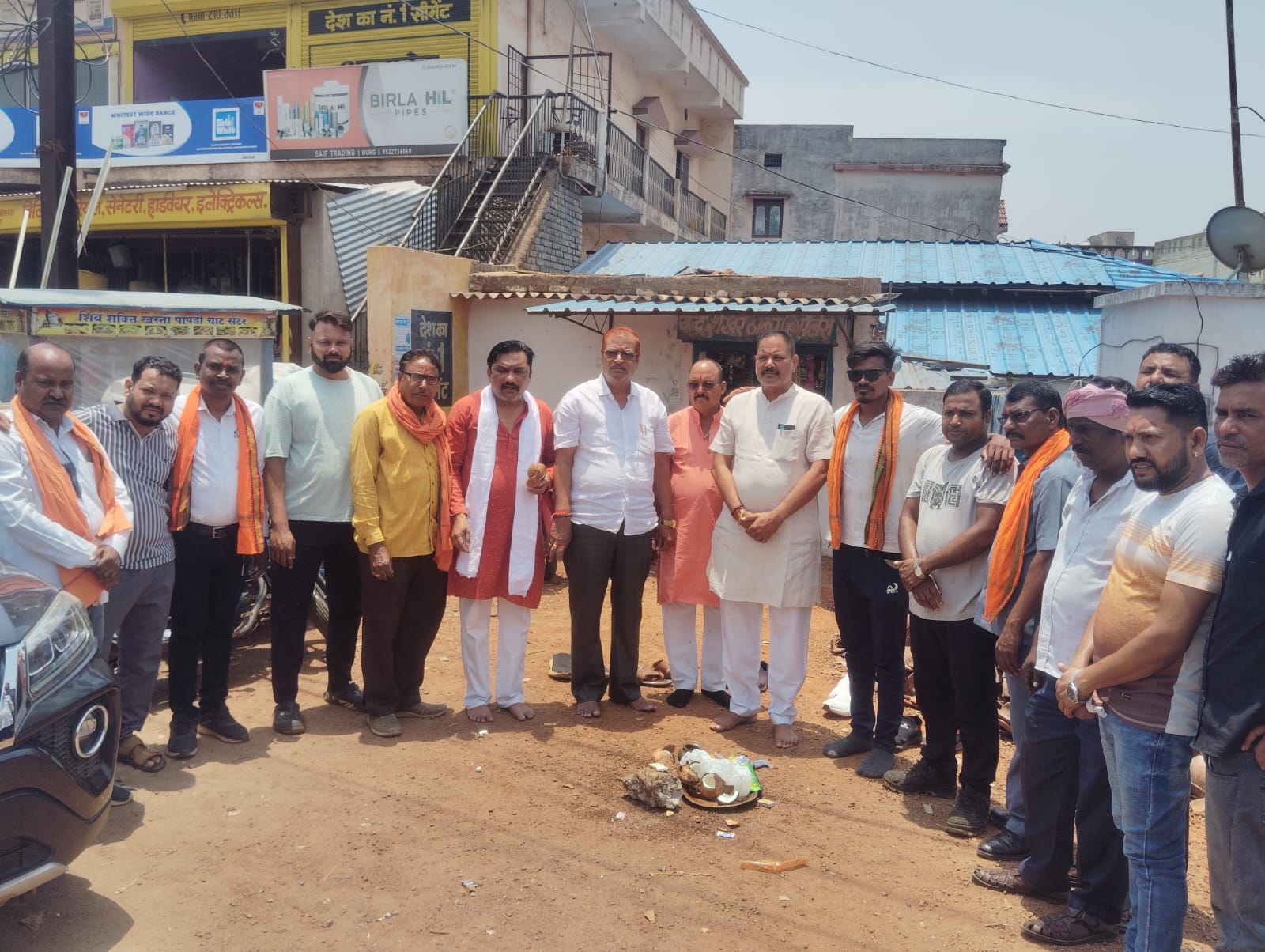 जामुल नगर पालिका क्षेत्र में पाथवे निर्माण कार्य स्थल पूजन किया गया