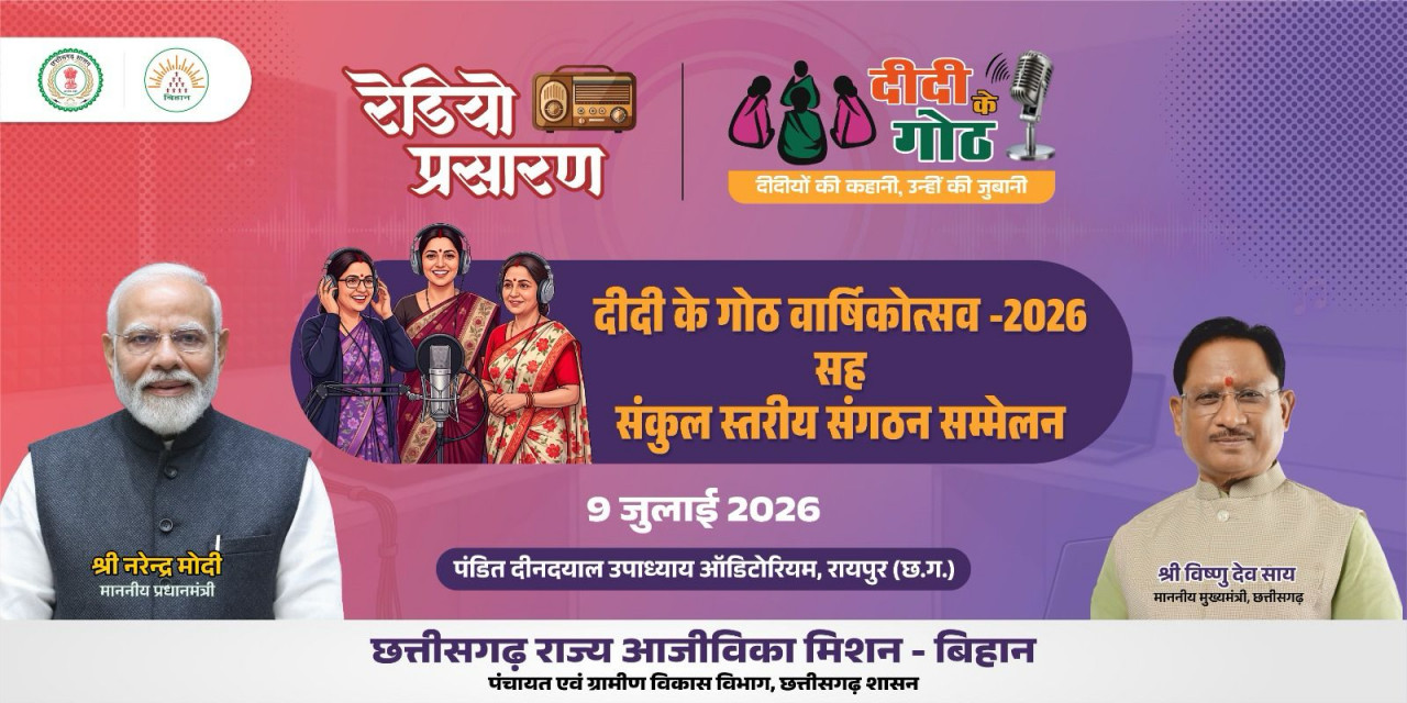 दीदी के गोठ” की एक वर्ष की सफल यात्रा पूर्ण — वार्षिकोत्सव समारोह 09 जुलाई 2026 को