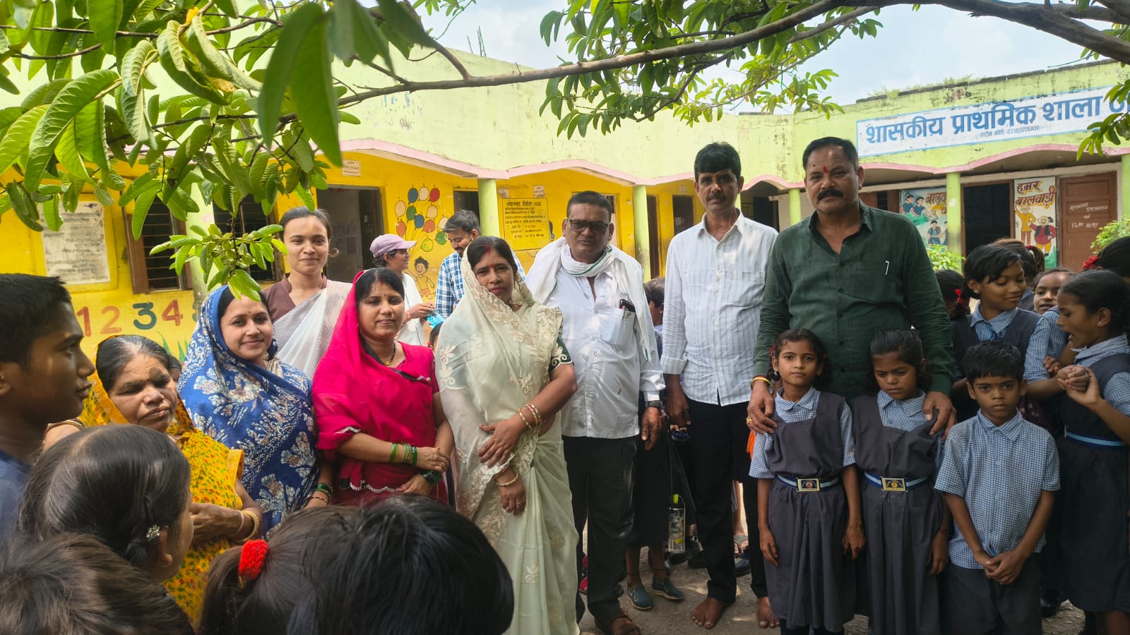 जामुल प्राथमिक शाला वार्ड 09 परिसर में डोम शेड निर्माण का स्थल पूजन सम्पन्न